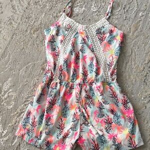 Vibrant Pineapple Print Kids Romper